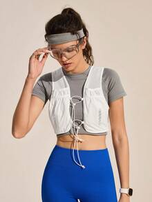 Exploreva Áo vest ngắn ngoài trời có dây rút điều chỉnh được - trắng - Xem 7