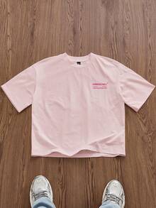 NORVETH Herren T-Shirt mit Eis am Stiel Muster, lässig, vielseitig, für Alltag und Reisen - Pink - Übersicht 2