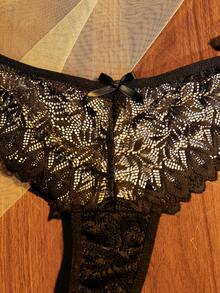 Divavoom 1pc Women's Lace Thong - Black - View 5