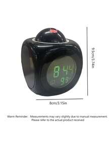 1PC New Multi-Functional Time Projection Lamp, LED Projection Alarm Clock, Timed Voice Announcement Clock, Battery/USB Dual Power Supply Projection Clock Lamp Home Decor Room Decor - black - View 2