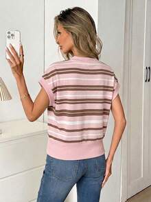 SHEIN LUNE Women's V-Neck Printed T-Shirt, Versatile Summer Top - Multicolor - View 3