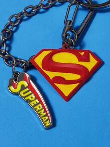 SUPERMAN X SHEIN 時尚鋅合金亮面櫻桃粉鑰匙圈，奢華精緻包包吊飾、吊墜、紀念品、收藏品，適用於禮物、錢包、書包、後背包、汽車配件 - 彩色 - 查看 3