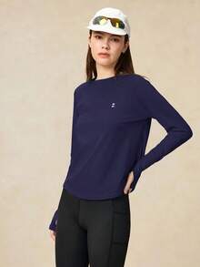 OutZeal 女款戶外運動健身上衣 UV 防曬涼感交叉褶皺長袖 T-shirt 夏季款 - 紫色 - 查看 9