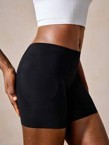 Veilyse Seamless Padded Hip Enhancing Shapewear Briefs For Women, Icy Silk Thin Panties With Fixed Water-Drop Foam Pads - Black - View 9