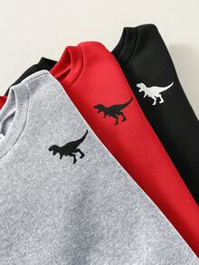 SHEIN 男嬰秋冬服飾套裝，衛衣，3件/套，保暖內裡加厚 - 彩色 - 查看 5