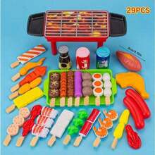 Children's Play Barbecue Toy Set, Grill, Tray, Realistic Food, Kitchen Barbecue Skewer Set, Birthday And Holiday Gifts For Boys And Girls - Multicolor - View 9