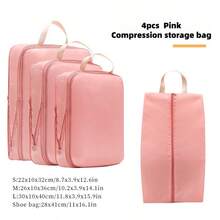 4 buah Tas Kompresi Organizer untuk Perjalanan & Kembali ke Sekolah, Kantong Penyimpanan Tahan Bocor yang Tahan Lama, Desain Ringan dan Hemat Ruang untuk Pakaian, Selimut, dan Barang Pribadi, Tas Praktis yang Dapat Digunakan Kembali untuk Pelajar dan Perjalanan Luar Ruangan - MultiWarna - View 6
