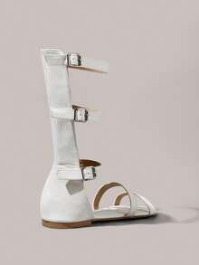 Styleloop Women's Flat Sandals, Bohemian, Beach Vacation, Western Wind, Summer Wear, Travel Essentials - White - View 9