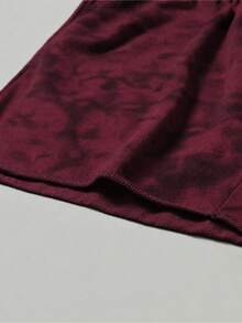 PAVTROS Men's Summer Casual Distressed Drawstring Waist Gray Shorts, Retro Style, Versatile Design, Holiday - Burgundy - View 7