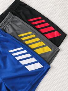 SHEIN Conjunto deportivo multicolor de 6 piezas para niños, adecuado para clase de educación física escolar, correr al aire libre, ropa deportiva - Multicolor - Ver 4