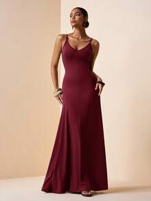 Zivah 2026 Spring/Summer Music Festival Easter St. Patrick's Day Valentine's Day Western Minimalist Bohemian Casual Vacation Burgundy Dress - Burgundy - View 6