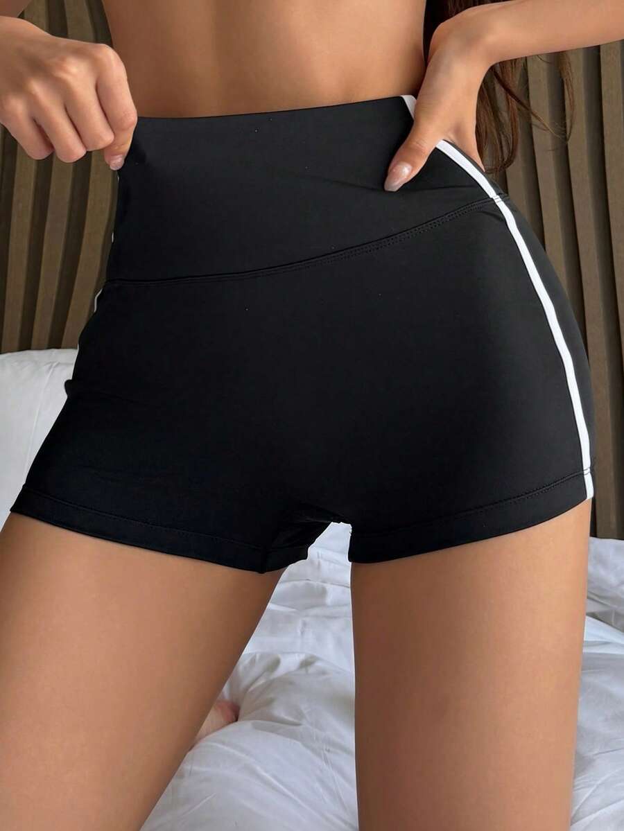 DAZY 高腰顯瘦微塑形女款短版塑身褲 - 黑色 - 查看 1
