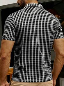 Manfinity Dauomo Men's Polo Shirt, Plaid/Striped/Printed Pattern, Business/Casual Commuter Style, Suitable For Outdoor Wear - Multicolor - View 2