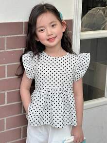 Dazy Kids 女童秋季圓領針織短袖T恤夏季上衣 - 白色 - 查看 4