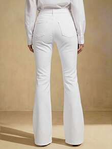 Selenza Women's Pocket Flare Casual Versatile Denim Jeans - White - View 2