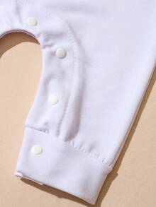 SHEIN 2件組新生男嬰攝影套裝 小弟弟刺繡嬰兒回家服 嬰兒洗禮禮物 1個月 3個月 嬰兒拍照道具 - 白色 - 查看 5