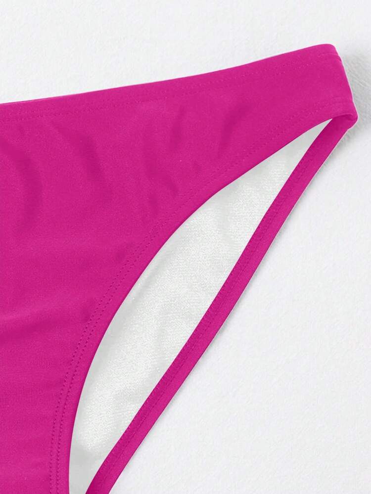 Swim Basics Bikini de Triángulo de unicolor para Mujer, Adecuado para Vacaciones de Verano y Playa - Morado - Añade 4