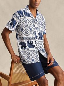 EverLounge Men's Soft Comfortable Short Sleeve Pajama Set With Pants, All Season Loungewear, 2026 New Style - Multicolor - View 1