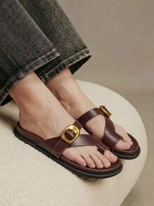Solecia Dép sandal đi biển nữ thời trang màu đen đế bệt thoải mái cho Giáng sinh và mùa hè - Màu nâu  Mocha - Xem 9