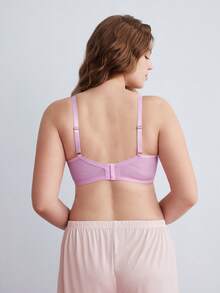 Elorette Plus Size Women's Lace Sexy Everyday Adjustable Strap Bra Hot Pink Summer - Pink - View 2