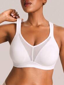 Barelissa 1pc Plus Size Wireless Bra - White - View 1