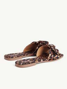CUCCOO CHICEST Women Shoes Spring And Summer New Leopard Print Square Toe Bow Flat Sandals, Slippers, Spice Girl Retro Style, Daily Shopping Vacation Shoes, Home Casual Shoes, Versatile And Thin And Comfortable Women's Shoes - leopard print - View 7