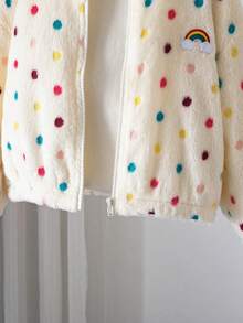 Emery Rose Kids Emery Rose Kids 女童波點圖案長袖前開拉鍊抓絨冬季外套 - 白色 - 查看 11