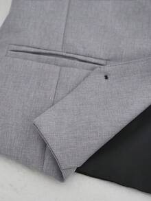 MENRIVO Men's Colorblock Patchwork Waistcoat And Pants Formal Suit Set Formal, Ceremony - Light Grey - View 7