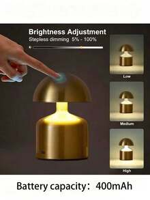 Macaron Design Cordless Table Lamp, LED Touch Screen, 3 Colors, Adjustable Brightness Level. Bedside Lamp Night Light For Bedroom, Living Room, Home Decoration And Gift. - multicolor - View 5