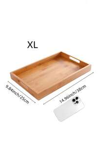 1pc Bamboo & Wood Platter In Various Sizes, Rectangular Tea Tray For Wooden Kungfu Tea Set, Cup Tray, Japanese Wooden Bread Plate, Serving Platter,Kitchen,Christmas Gift - Beige - View 13