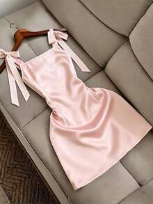 Women Short Dresses - Rusty Rose - View 2