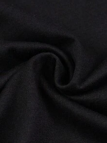 SHEIN 黑色蕾絲拼接優雅休閒露肩短袖修身T恤上衣，適合約會之夜、夏季正式場合 - 黑色 - 查看 5