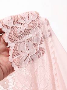 DAZY Lace Patchwork Off-Shoulder Loose Nightgown Women's Loungewear Dress Summer Pajamas - Baby Pink - View 6
