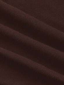 QUELARIE Women's Solid Color Pleated Casual Versatile Daily Outing Top - Coffee Brown - View 3