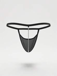 DrisQ DrisQ 1pc Men's Sexy Black Hollow Mesh Chain T-Back Underwear, Fashion Charm - Black - View 2