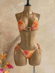 Soleia Women's Vacation Beach Floral Print Swimwear Set Bathing Suit For Women - Multicolor - View 7