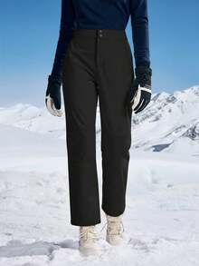In My Nature Women's Solid Color Outdoor Hiking Pants, Versatile For Autumn/Winter - Black - View 7