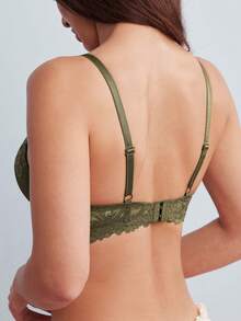 Elorette 1 Pc Lace Wireless Lingerie Bra For Women - Green - View 2