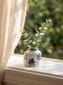 Cirelle 1 pieza/2 piezas Maceta pequeña asimétrica para plantas hidropónicas, cerámica esmaltada lisa con patrones de flores azules vintage pintados a mano, estructura impermeable para el cultivo de raíces de plantas, pequeño contenedor decorativo para escritorio de estudio, estantería de dormitorio y exhibición en mostrador. - Multicolor - Ver 8