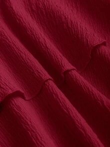 Sweetra Women's Elegant Strapless Double Layer Tiered Mini Dress - Red - View 5