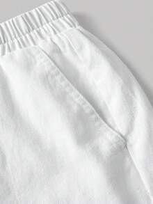 Elamini Women's White Denim Shorts, Casual Embroidered Loose Fit Shorts, Versatile White Denim Shorts For Summer Vacation, School Season, Daily Wear And Travel - White - View 4