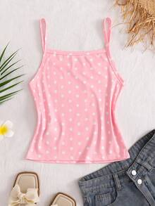 SHEIN 1pc Teenager Colorful Vibrant Style Sleeveless Tank Top, Bright Pattern Design, Simple Hemline, Non-Fleece Lightweight Structure, Suitable For Sports, Campus Activities And Spring/Summer Casual Wear - Multicolor - View 2