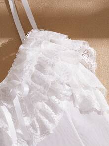 Lullawish Bohemian Ruffled Women's Jumpsuit - White - View 3