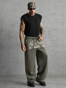 AXEPEAK Pantalones de chándal con estampado de ángel para hombre - Multicolor - Ver 5