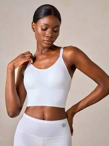 Veilyse Women Sports Casual Thin Padded Non-Wired Lifting Support Shock-Absorbing Bra - White - View 7