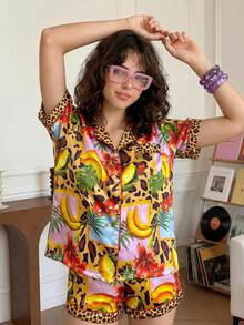 Chillnights PJS9 Women's Satin Digital Print Pajama Set - Multicolor - View 5