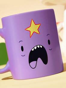 ADVENTURE TIME X SHEIN 1 buah Mug Keramik Bergambar Kartun 10,14oz/300ml, Cocok untuk Air, Susu, Jus, Kopi, Teh, BMO, JAKE, FINN, LUMPY SPACE, ADVENTURE TIME - Purple - View 6