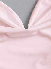Sweetra New Y2K Metal Ring Accessory Commuter Versatile Cowl Neck Lace-Up Draped Neck Women's Tank Top - Pink - View 5