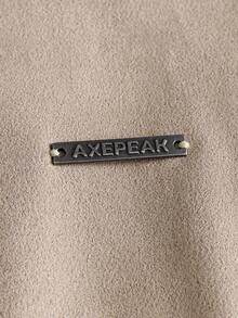 AXEPEAK Men's Summer Casual Colorblock Patchwork Letter Applique T-Shirt - Brown - View 6