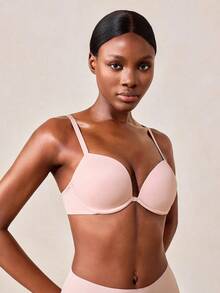 Veilyse Enhancing Lift T-Shirt Bra: Provides Lifting And Shaping Effect, With Convertible Criss-Cross Straps And Smooth Fabric - Creates A Fuller, Rounder Bust Shape For All-Day Comfort. Suitable For Daily Wear, Formal Occasions, And Casual Outfits, An Ideal Choice For Those Seeking Reliable And Slimming Intimate Apparel! - Dusty Pink - View 6